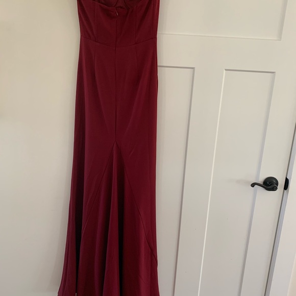 Lulus Infinity Burgundy Strapless Dress - Picture 6 of 6